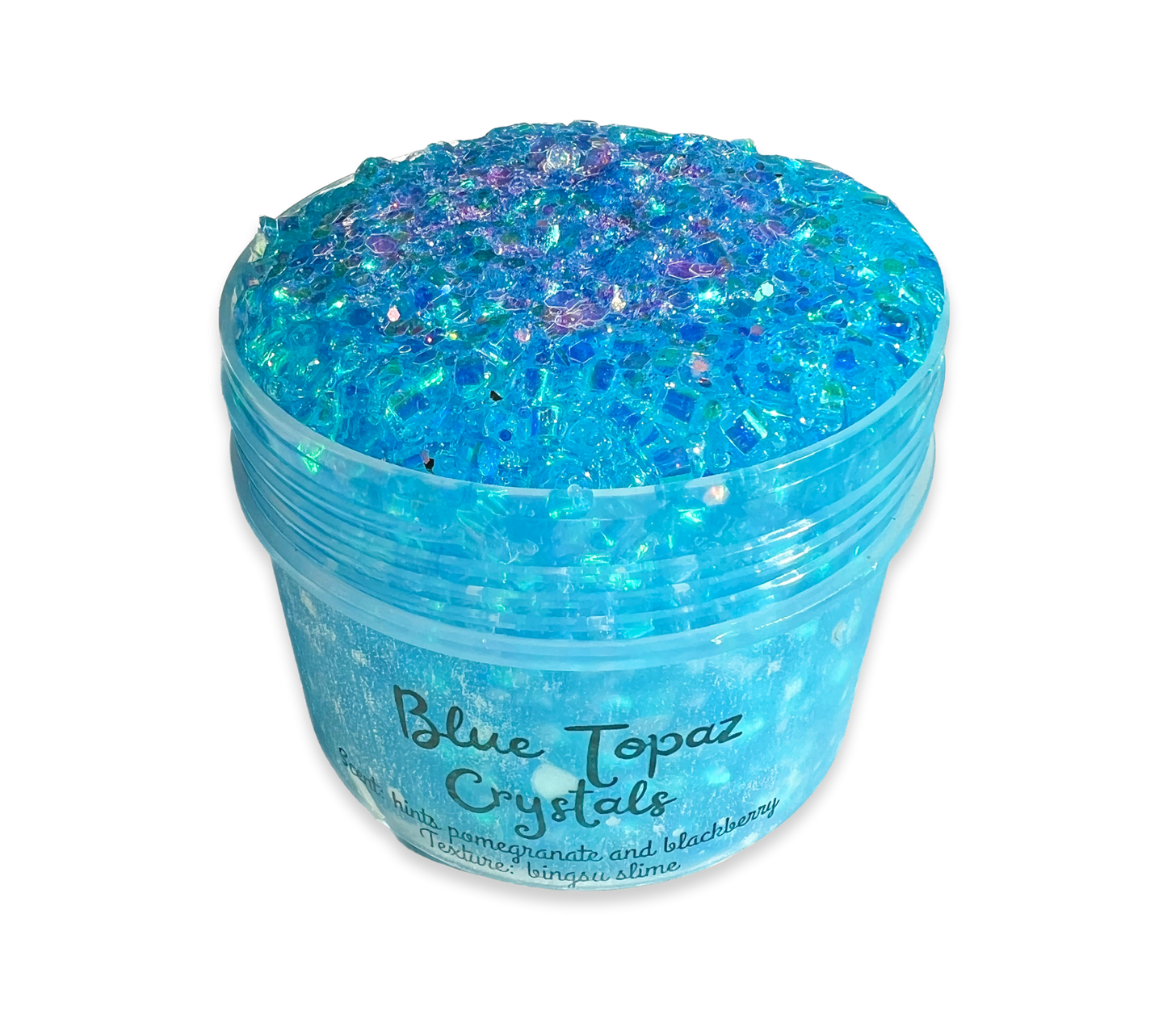 Image of Slime Aficionados Blue Topaz Crystals scented blue bingsu slime in 220 ml.