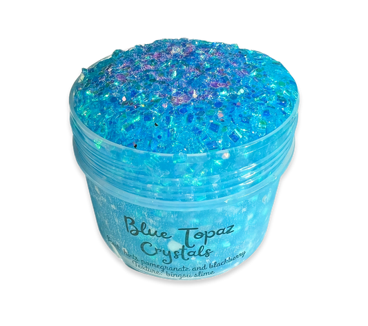 Image of Slime Aficionados Blue Topaz Crystals scented blue bingsu slime in 220 ml.